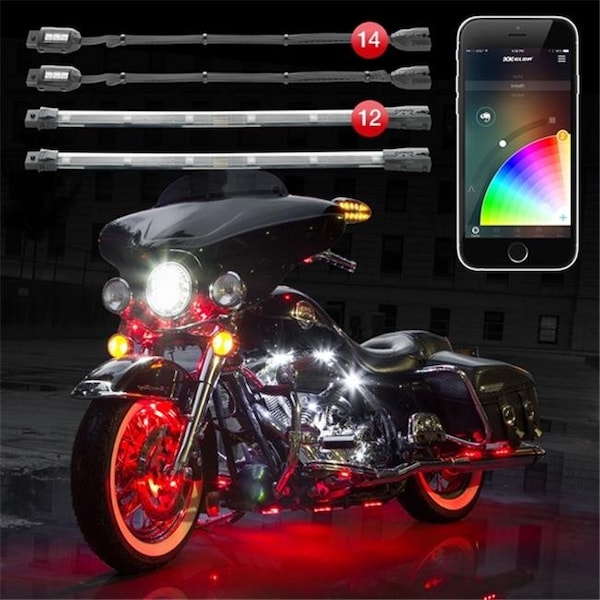 Xk Glow KSMOTOPRO 14 Pod 12 Strip XKchrome App Control Motorcycle Professional LED Accent Light Kit XKG-KSMOTOPRO - main